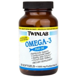 БАДы для мужчин и женщин Twinlab Omega-3 Fish Oil  (50 капс)