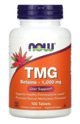 Препараты для пищеварения NOW TMG   (100 tabs)